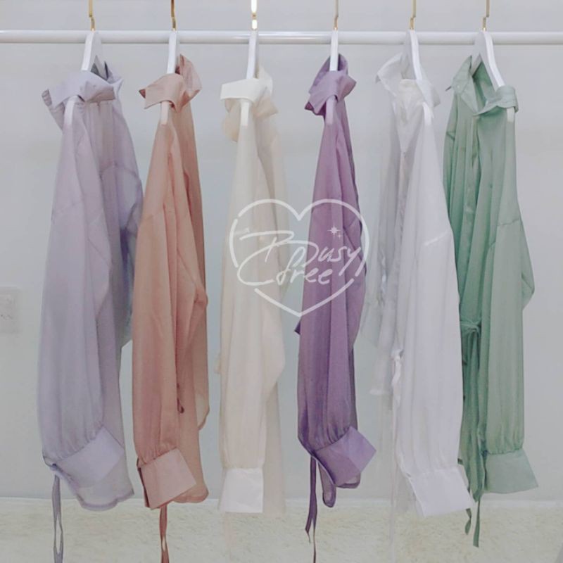 SƠ MI BUỘC NƠ HÔNG ÁNH NHŨ PASTEL | BigBuy360 - bigbuy360.vn