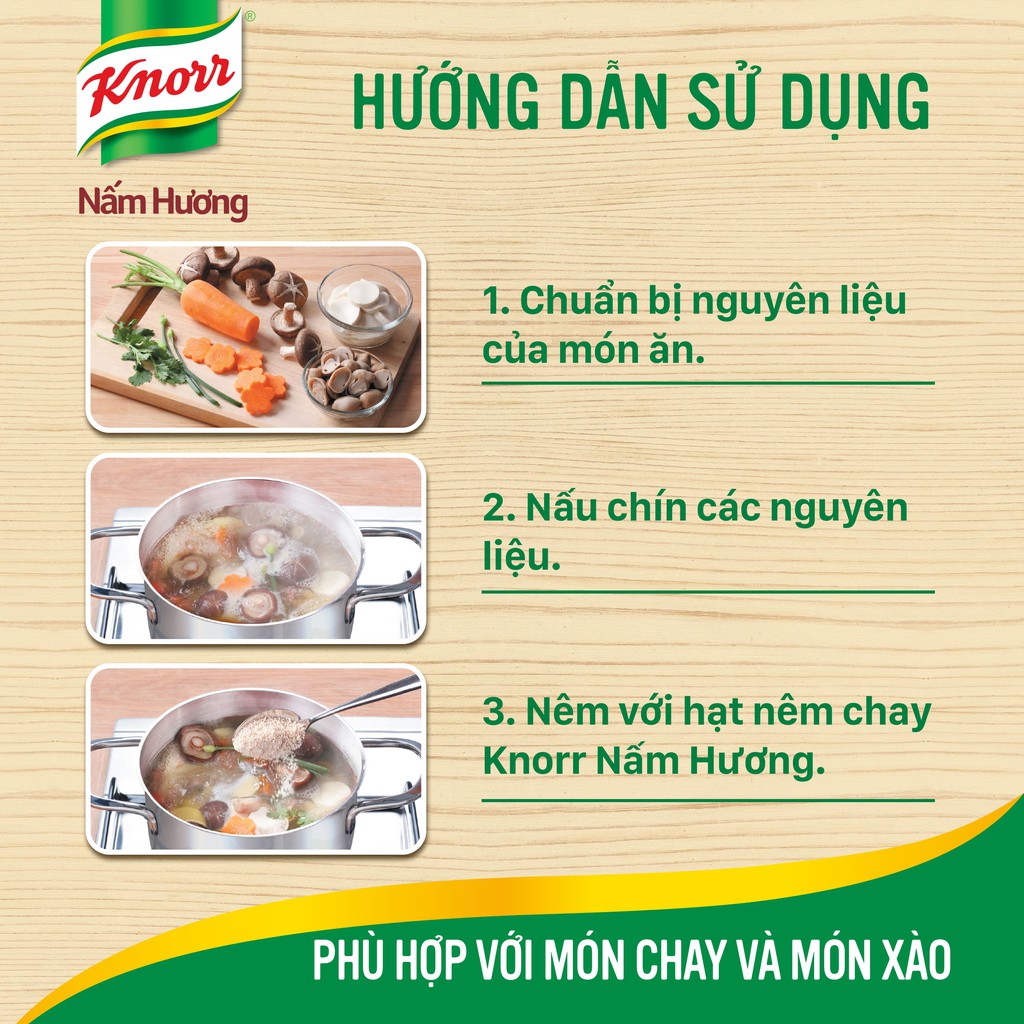 [Mã FMCGMALL giảm 8% đơn 250K] Knorr Hạt Nêm Chay Nấm Hương 170g | BigBuy360 - bigbuy360.vn