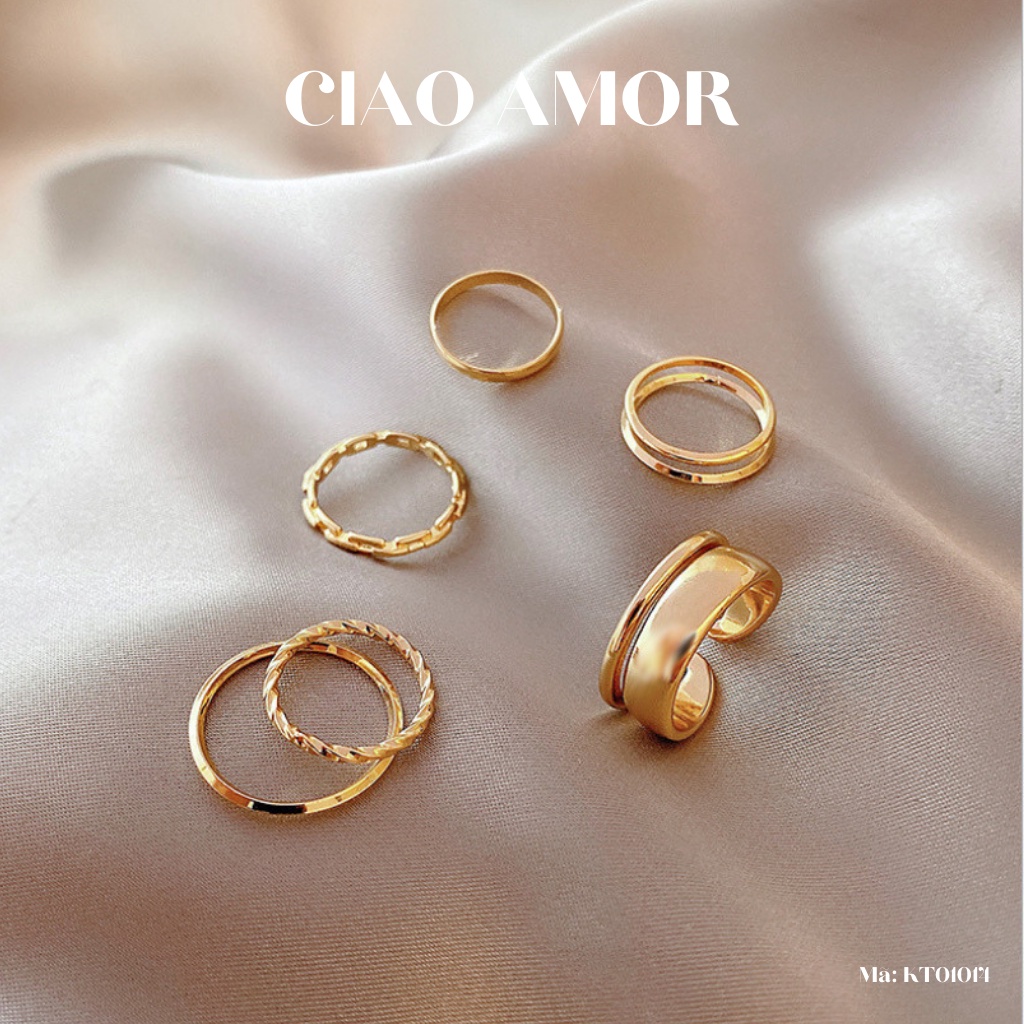 Set nhẫn nữ, Nhẫn nữ 7 chiếc trang sức Ciao Amor - N0114