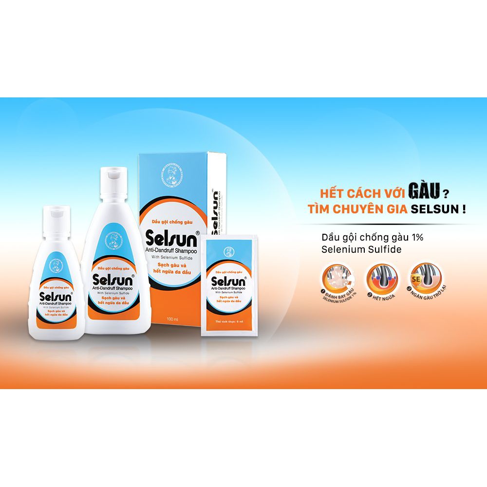 DẦU GỘI XẢ SELSUN - SELSUN 1.8% - Dầu gội sạch gàu Selsun 1,8% 100Ml chính hãng