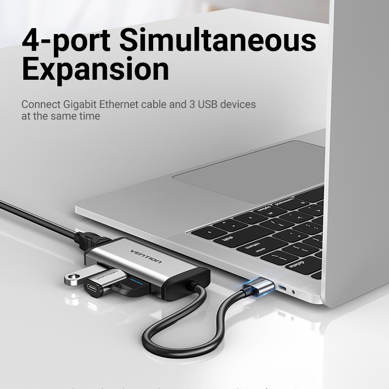 HUB Chia Cổng VENTION Hỗ Trợ Chuyển Cổng USB 3.0 Sang RJ45 Lan Ethernet Gigabit