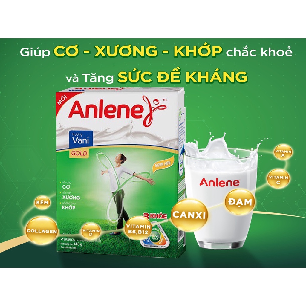 Sữa Bột Anlene Gold Vani Hộp Giấy 440g cho Người  trên 40 tuổi