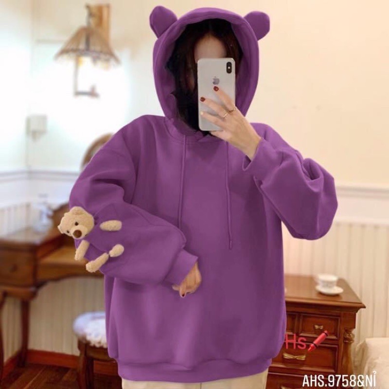 Áo hodei mũ  gấu tay - HS