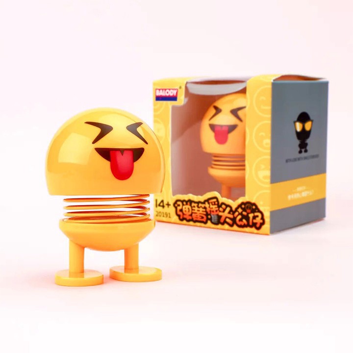 combo 5 Thú nhún Emoji lò xo ô tô hình biểu tượng cảm xúc mại zô