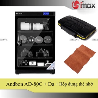 Tủ chống ẩm Andbon AD-80C - Công nghệ Japan + Hộp đựng thẻ chống nước + Tặng da cừu lau len
