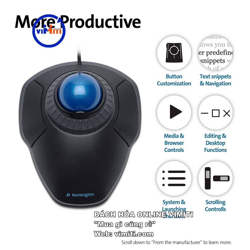 Chuột máy tính bi lăn thiết kế công thái học, Kensington