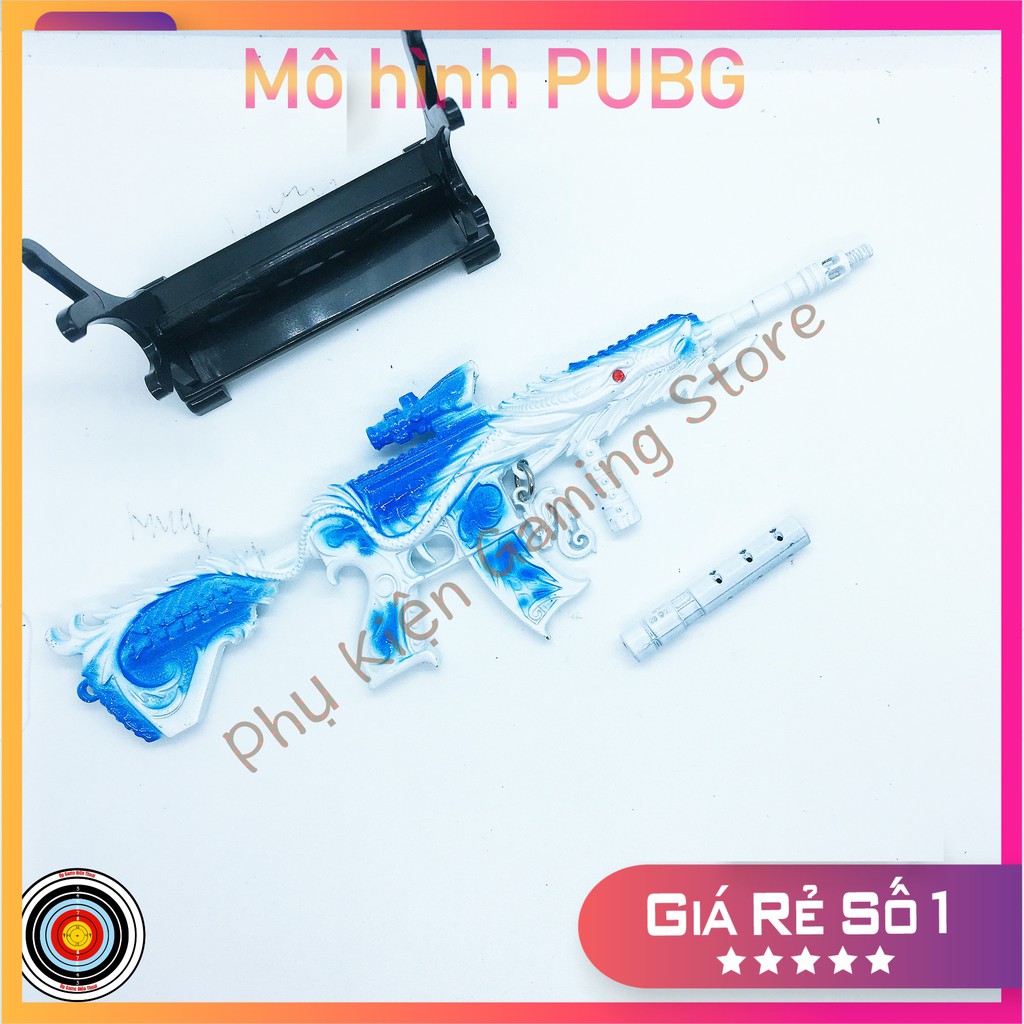 Mô hình súng pubg kim loại lắp ráp M416 skin Rồng Tuyết dài 20cm mô phỏng giống thật trong game [TẶNG KỆ ĐỠ]