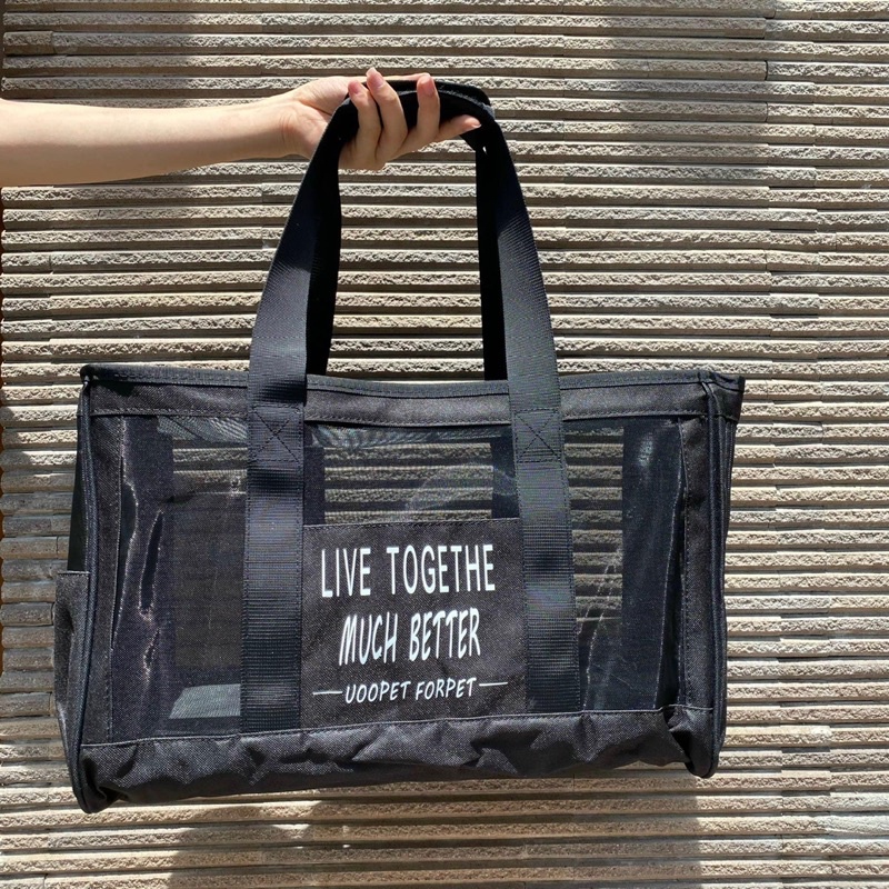 Túi xách dạng vải lưới đựng máy làm tóc và phụ kiện rộng rãi, nhẹ nhàng Live Togethe much better