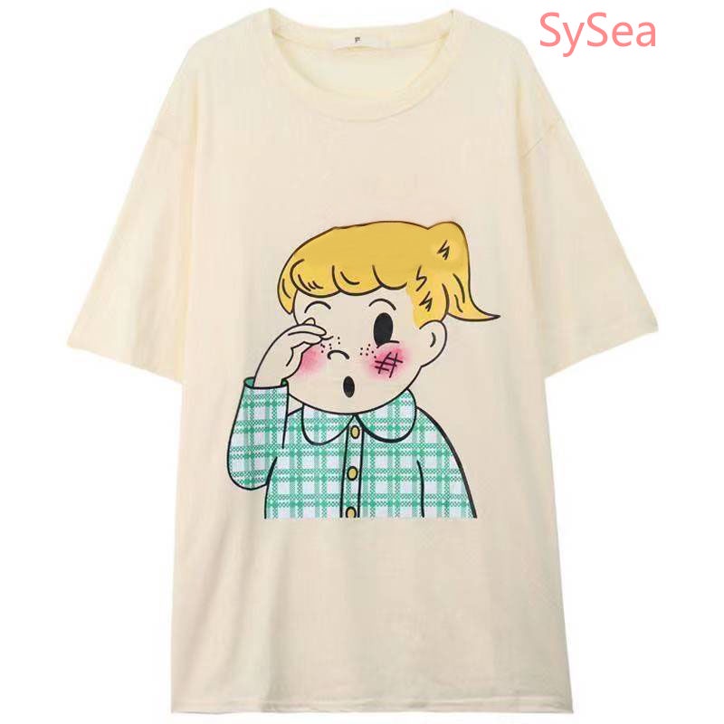Áo Thun In Hình Dễ Thương Phong Cách Hàn Quốc Cho Nữ