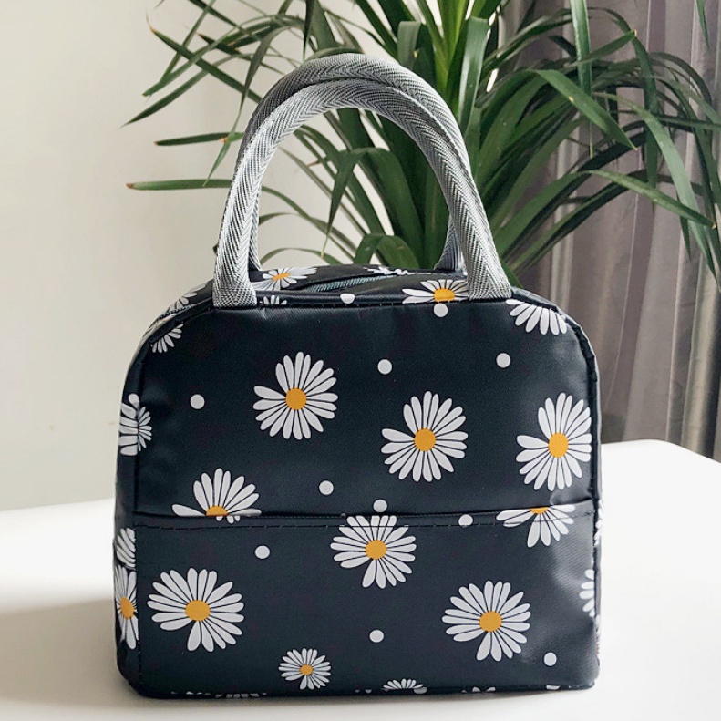 Túi đựng cơm cao cấp khoá kéo, 2 ngăn, vải Oxford (size 21x11x19 cm)