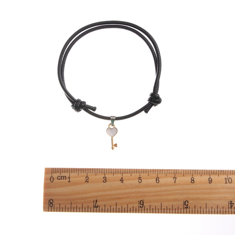 Set 2 Vòng Tay Bện Dây Mặt Hình Ổ Khóa / Trái Tim Thời Trang Cho Cặp Đôi