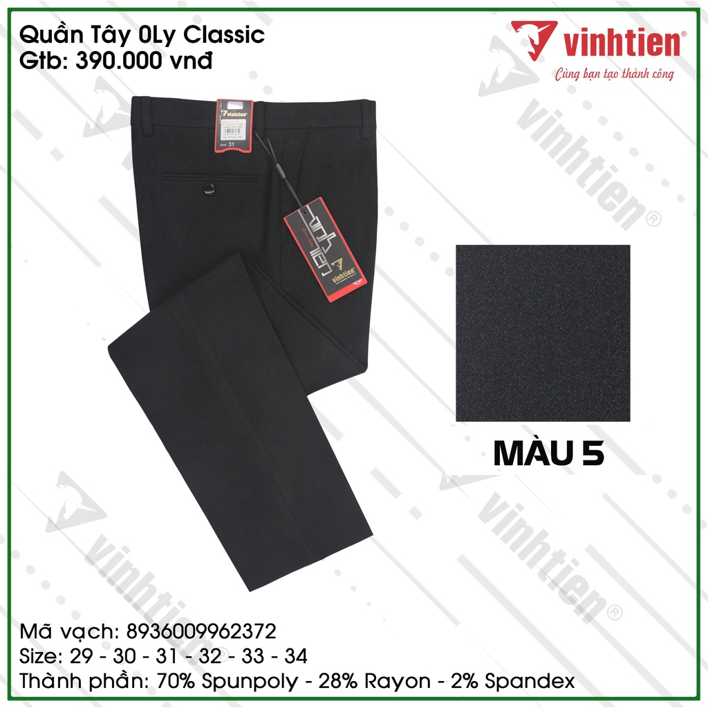 Quần Tây Nam 0Ly Nam Vĩnh Tiến Nhiều Màu QK390 | CHĨNH HÃNG|