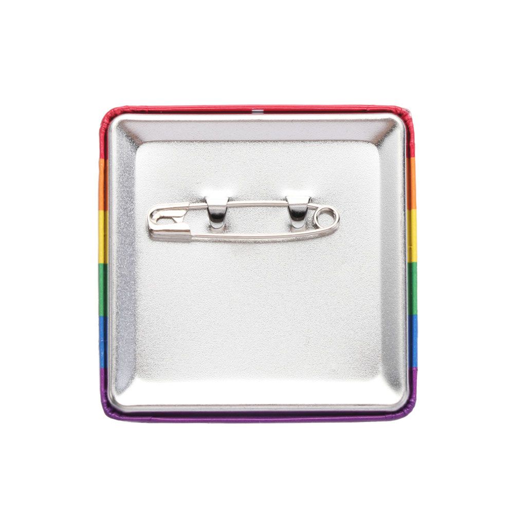 Huy hiệu cài áo hình vuông in họa tiết cờ biểu tượng LGBT thời trang cho nam và nữ