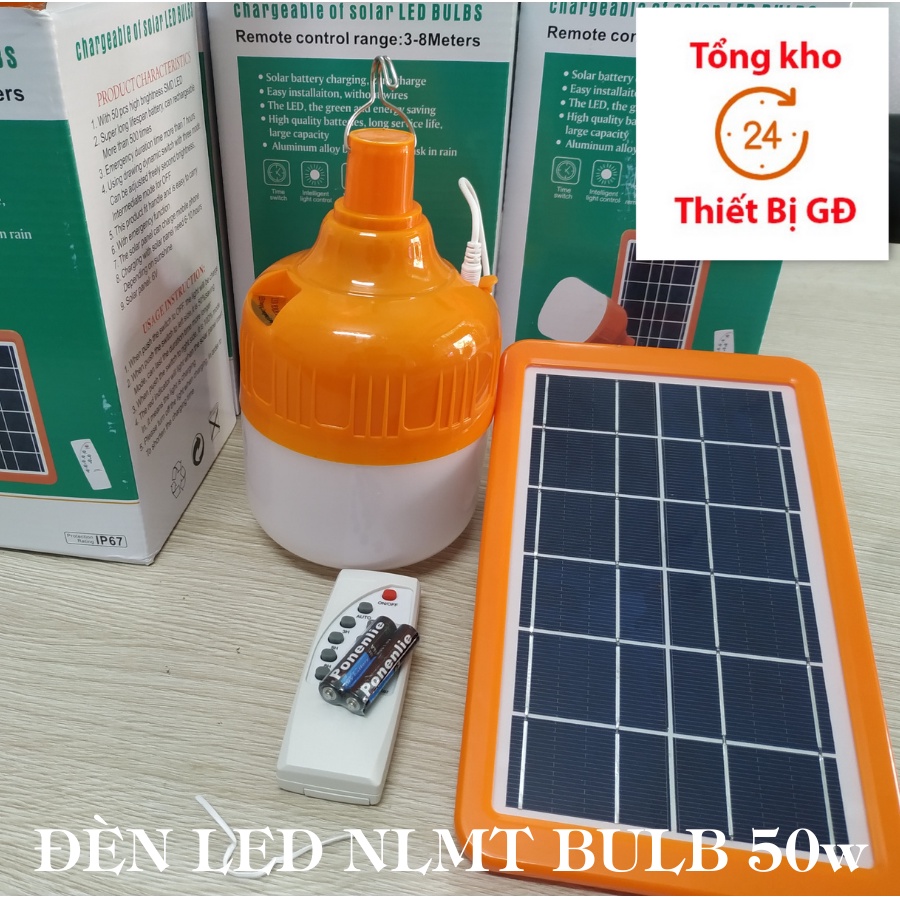 Đèn Năng Lượng Mặt Trời Bulb 50w mẫu mới, pin trâu sáng thâu đêm