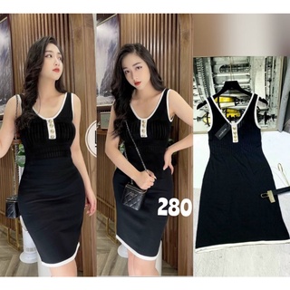 VÁY  LEN body  hai dây cực xinh (ảnh thật)
