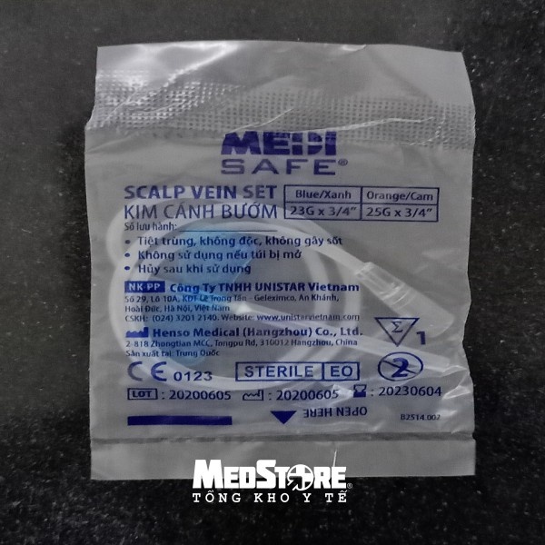 Kim truyền tĩnh mạch, loại cánh bướm 23G, 25G Medisafe  - Scalp vein set