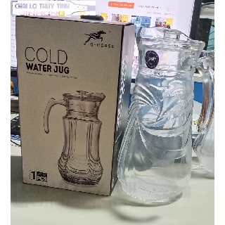 BÌNH THỦY TINH CA QUAI RÓT HOA VĂN 1500ML