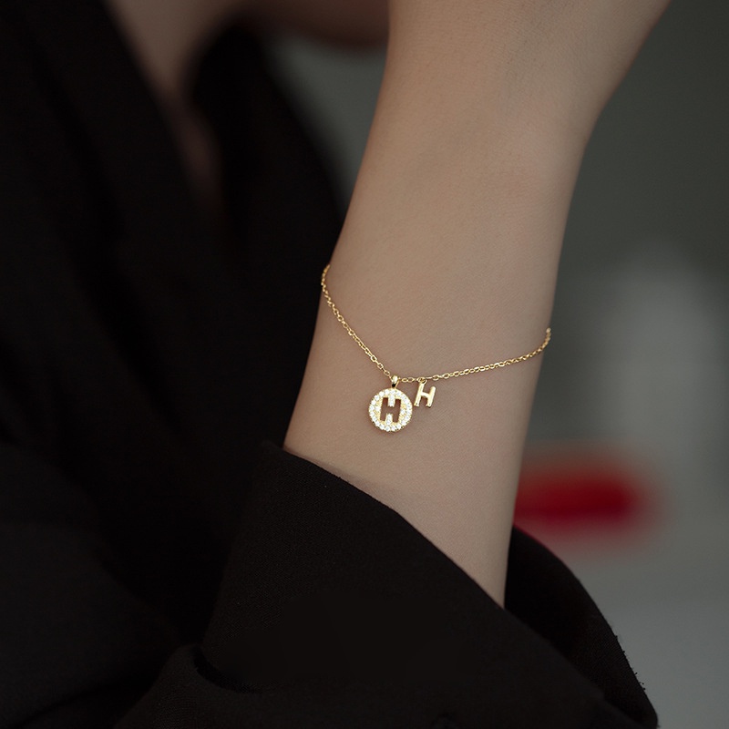 Vòng cổ / Vòng Tay Mạ Vàng Mặt Tròn Đính Đá Zircon Thời Trang Dành Cho Nữ