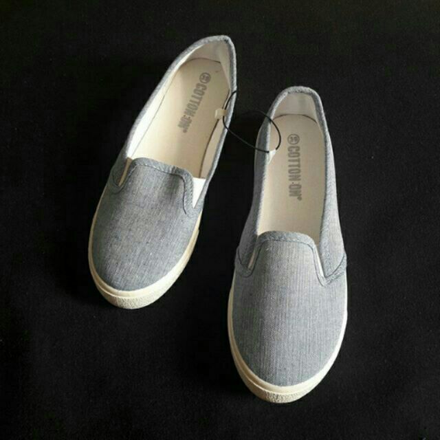 Giày slipon xanh denim