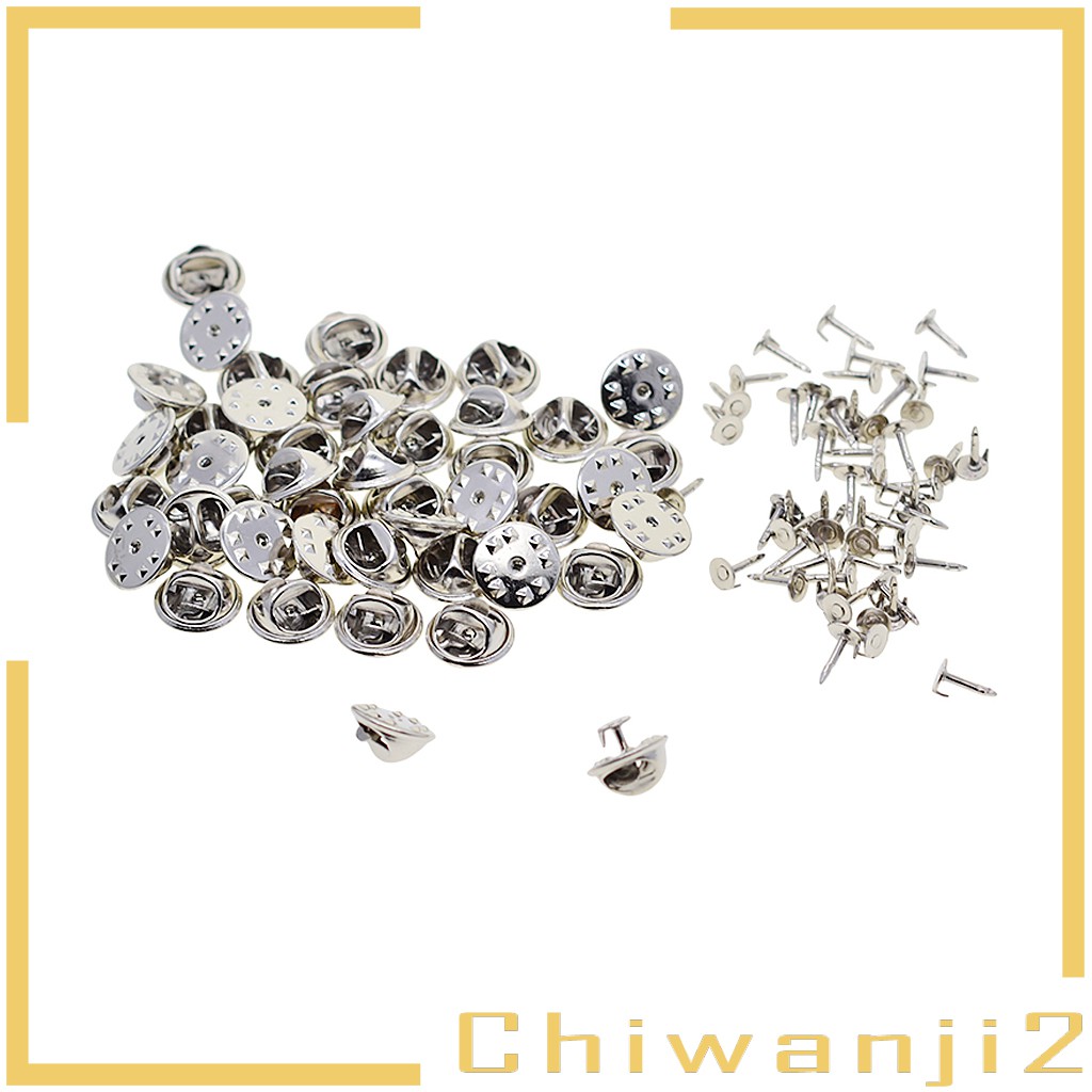 50 Sets Badge Tie Tags Tacks Butterfly Pinch Back Pins Clutch Back Lapel Pin