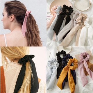 cột tóc scrunchies có dây nơ dài