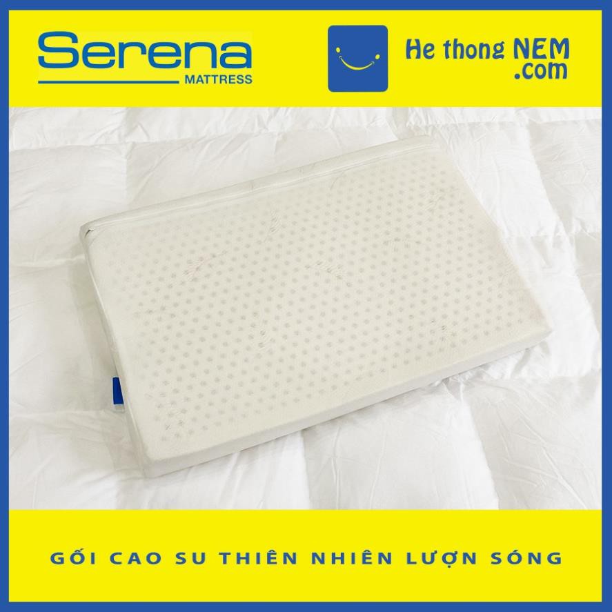 Gối Nằm Ngủ Cao Su Non Lượn Sóng SERENA Cao Cấp - Gối Cao Su Non Cho Người Lớn Ngủ Ngon - Hệ Thống Nệm .