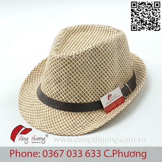 Mũ nón phớt fedora chất liệu cói tự nhiên phối dây thời trang thoáng mát thích hợp cho nam nữ