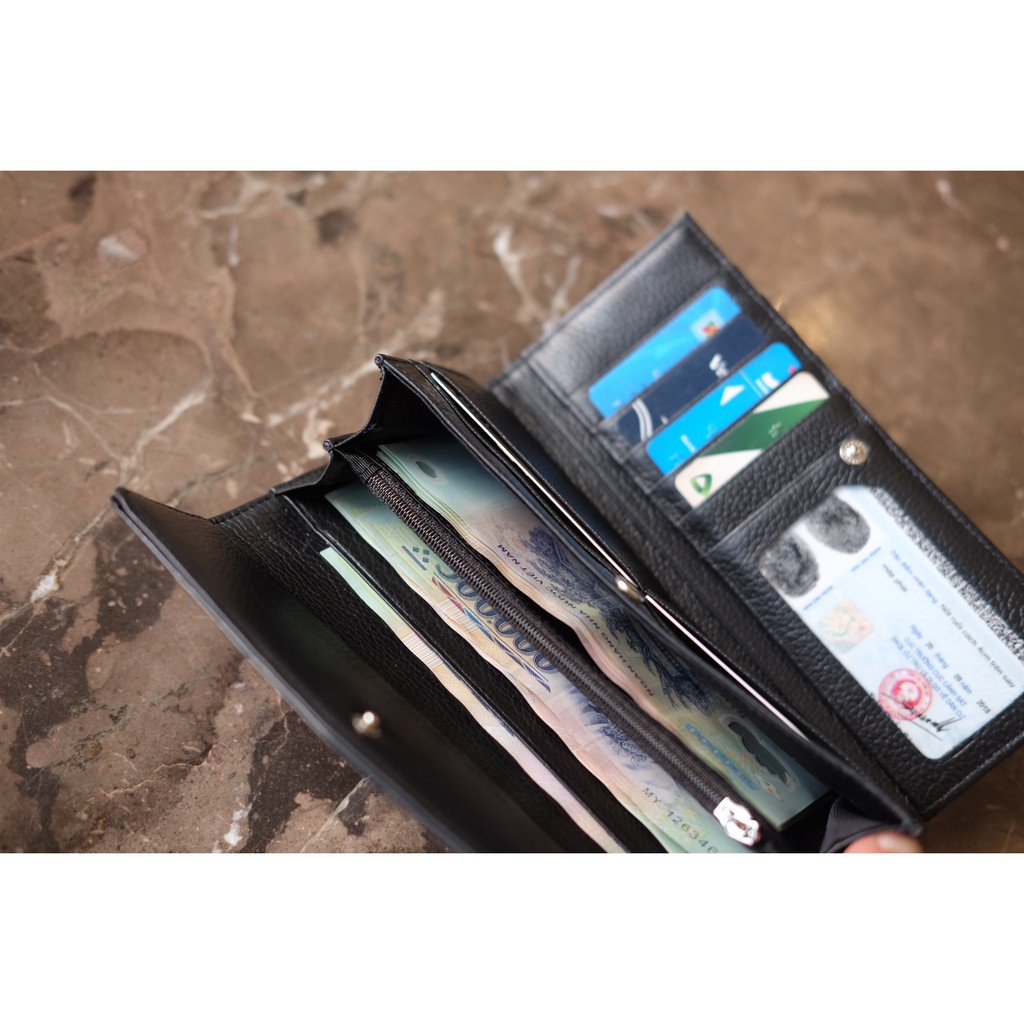 CERA WALLET  - Ví nữ 3 gấp da thật dáng dài HP71.LÉMOS