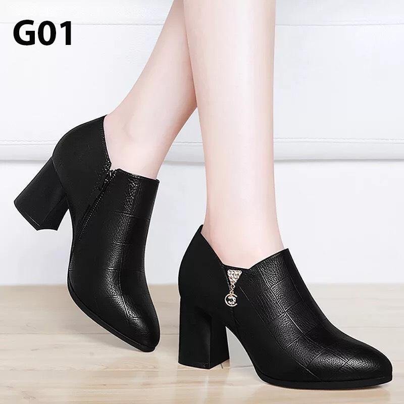 Giày Sandal Nữ Cao Gót Đế Vuông Thời Thượng Sang Trọng. Gót Cao Từ 5P Đến 10P