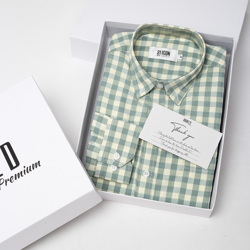 áo sơ mi nam Double'D họa tiết kẻ caro vuông SP2X | BigBuy360 - bigbuy360.vn