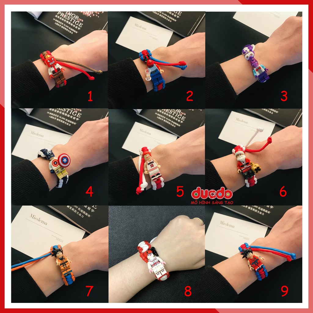 Vòng tay paracord Minifigures nhân vật tuyệt đẹp - Đồ chơi Lắp ghép Xếp hình Mô hình Mini Iron man
