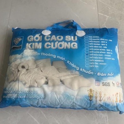 Gối Cao Su Kim Cương Ovany 40x60 cm [ FREESHIP ], Chất Liệu Cao Su Tự Nhiên 100%, Bảo Hành Một Đổi Một.