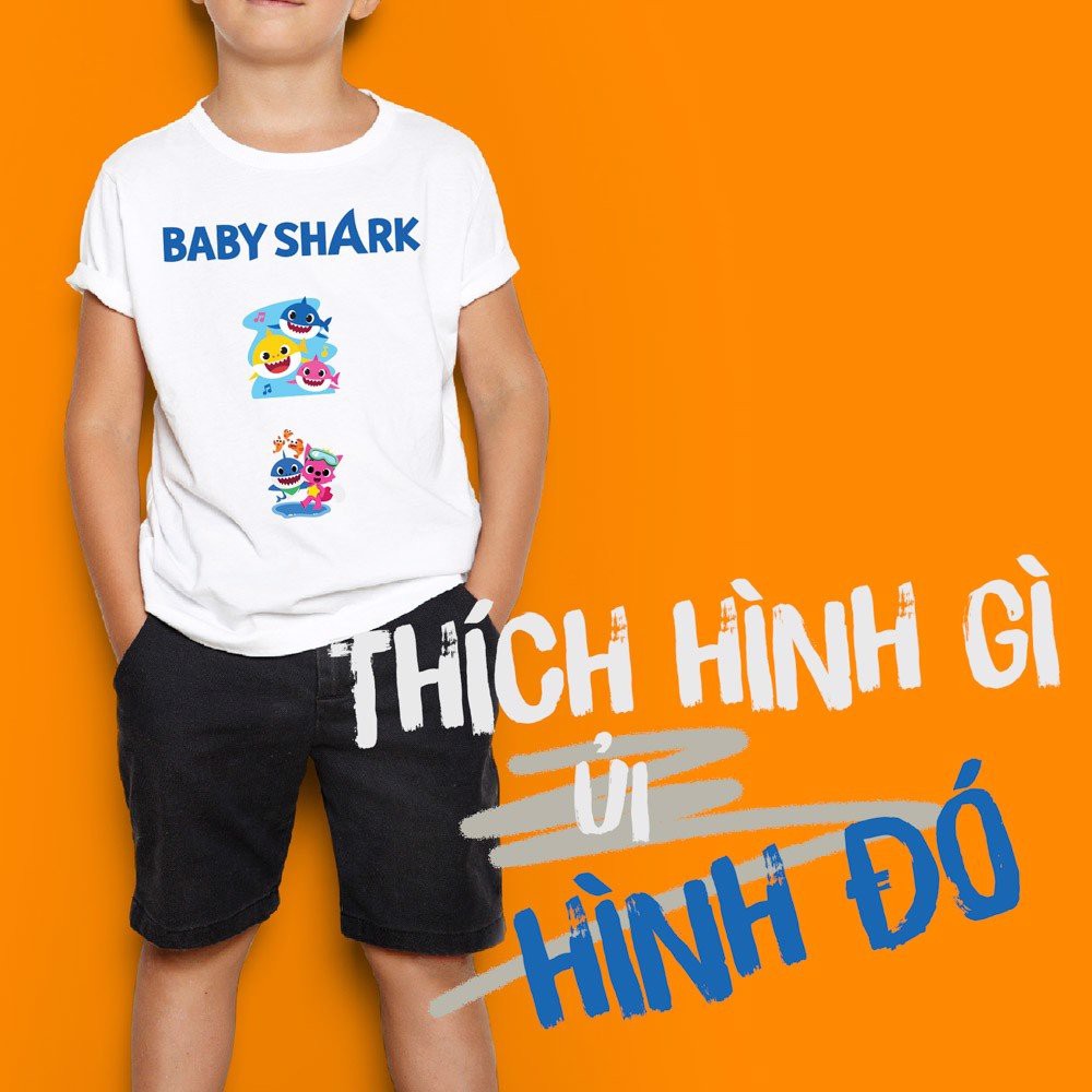 Set sticker ủi ép Baby Shark - ( chất liệu Decal Stahls Mỹ ) - STICKER FACTORY - Kích thước A4