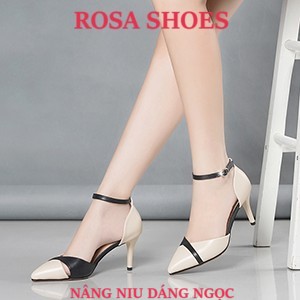 Giày gót nhọn Giày Cao Gót Bít mũi 9p phối dây chéo Mys Rosa Shoes