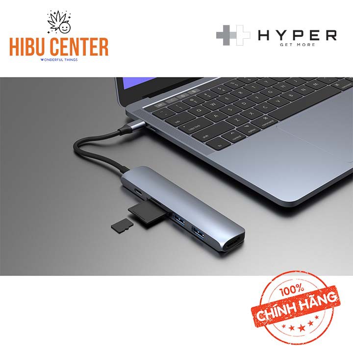 [Nên Dùng] Hub USB-C For Macbook, Ipad Pro 2018, PC &amp; Devices HYPERDRIVE Bar 6 IN 1 - HibuCenter