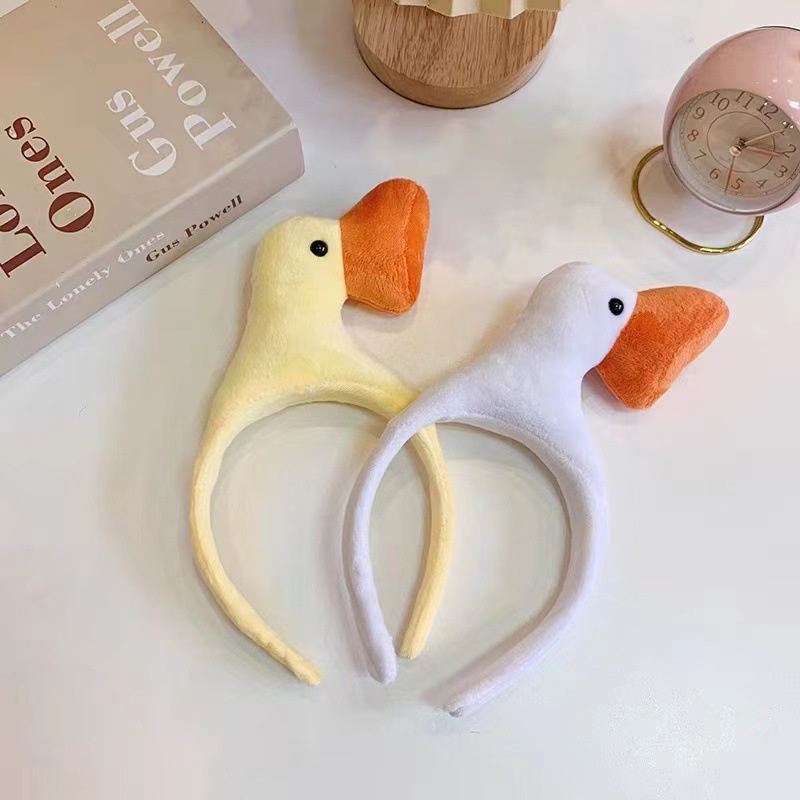 Băng Đô Cài Tóc Họa Tiết Chú Ngỗng Hoạt Hình Dễ Thương Vui Nhộn Cho Nữ
