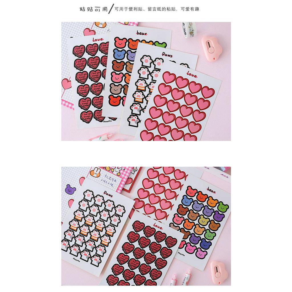 Tờ Hình Dán Họa Tiết Hoạt Hình Dễ Thương Nhiều Màu Sắc