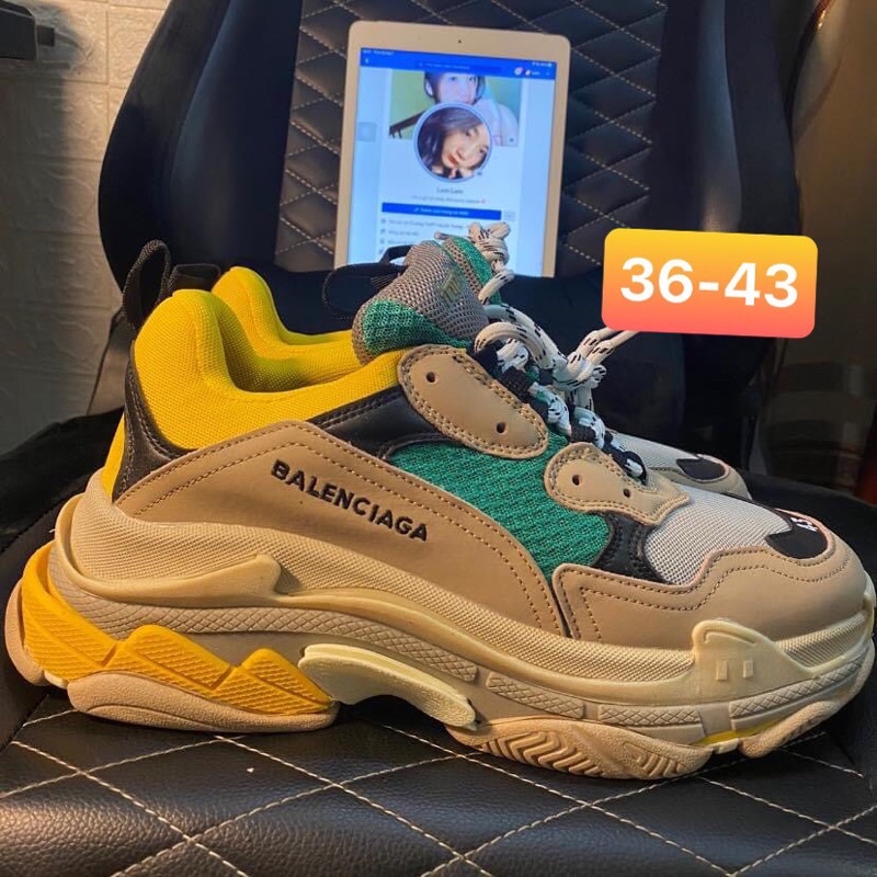 [ẢNH THẬT] Balenciaga triple s xanh vàng