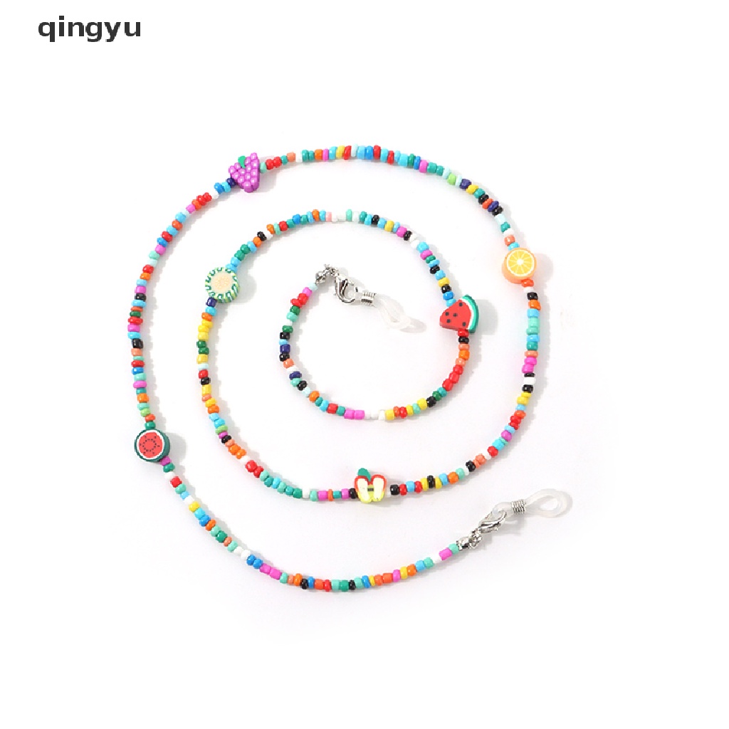 Qyvn Bohemia Colorful Beads Eyeglasses Chain Neck Strap Rope Eyewear Hanging Jewelry Jelly