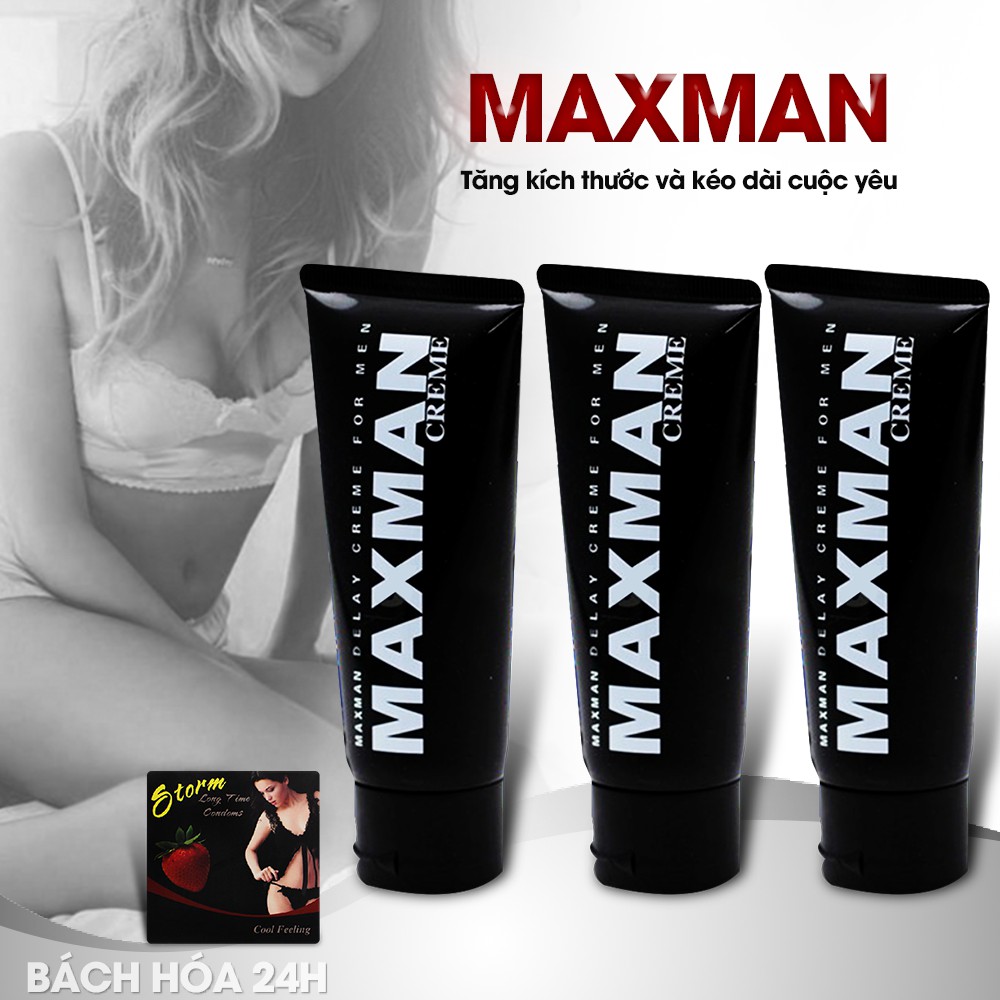 [Tăng Size Không Giới Hạn] Combo 3Tuýp Gel Tăng Kích Thước Dương Vật Titan MaxMan 60g-Hàng MỸ. Tăng Size Cậu Nhỏ An Toàn