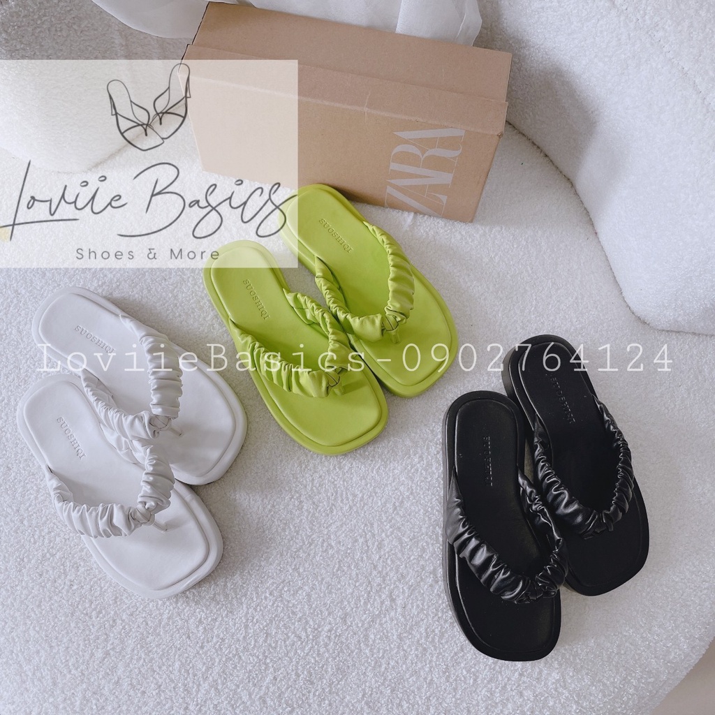 DÉP XUỒNG NỮ LOVIIE BASICS - DÉP THỜI TRANG QUAI KẸP NHÚNG - DÉP ĐẾ BẰNG 3 PHÂN D220310 D220403