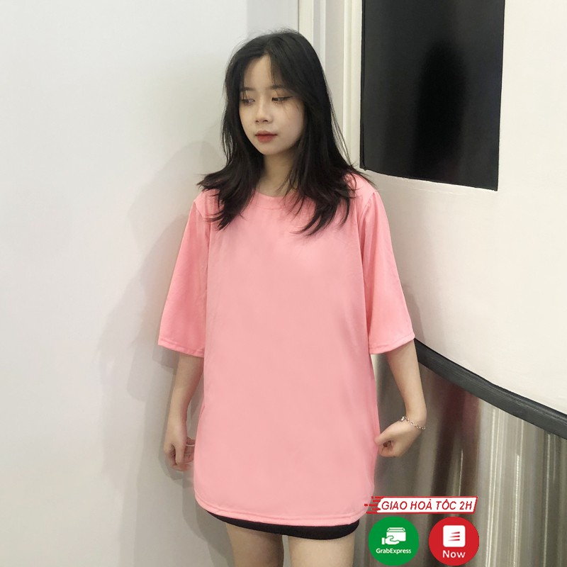 Áo thun trơn tay lỡ nam nữ streetwear basic phông unisex form rộng oversize nhiều màu TS024