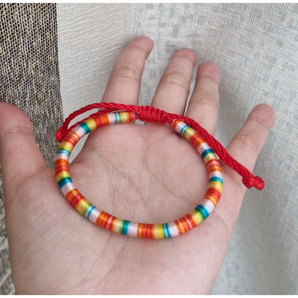 Vòng Tay EBI Chỉ Màu Ngũ Sắc Tây Tạng Bình An Dây rút Tùy chỉnh độ rộng