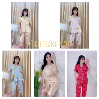 Bộ pijama lụa satin lửng hình  size M- L- XL ( 40-65kg )MH95