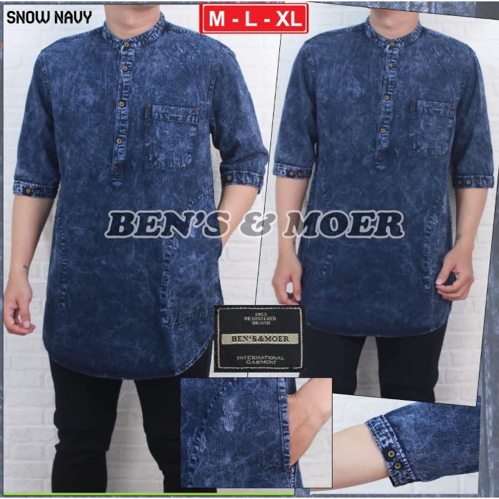Kameja denim Nam kameja Quần Jean kemko Nam ¾