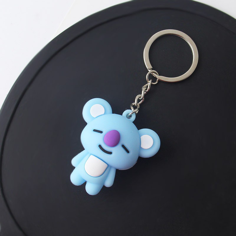 Móc khóa BT21, móc khóa silicon BTS có túi đựng