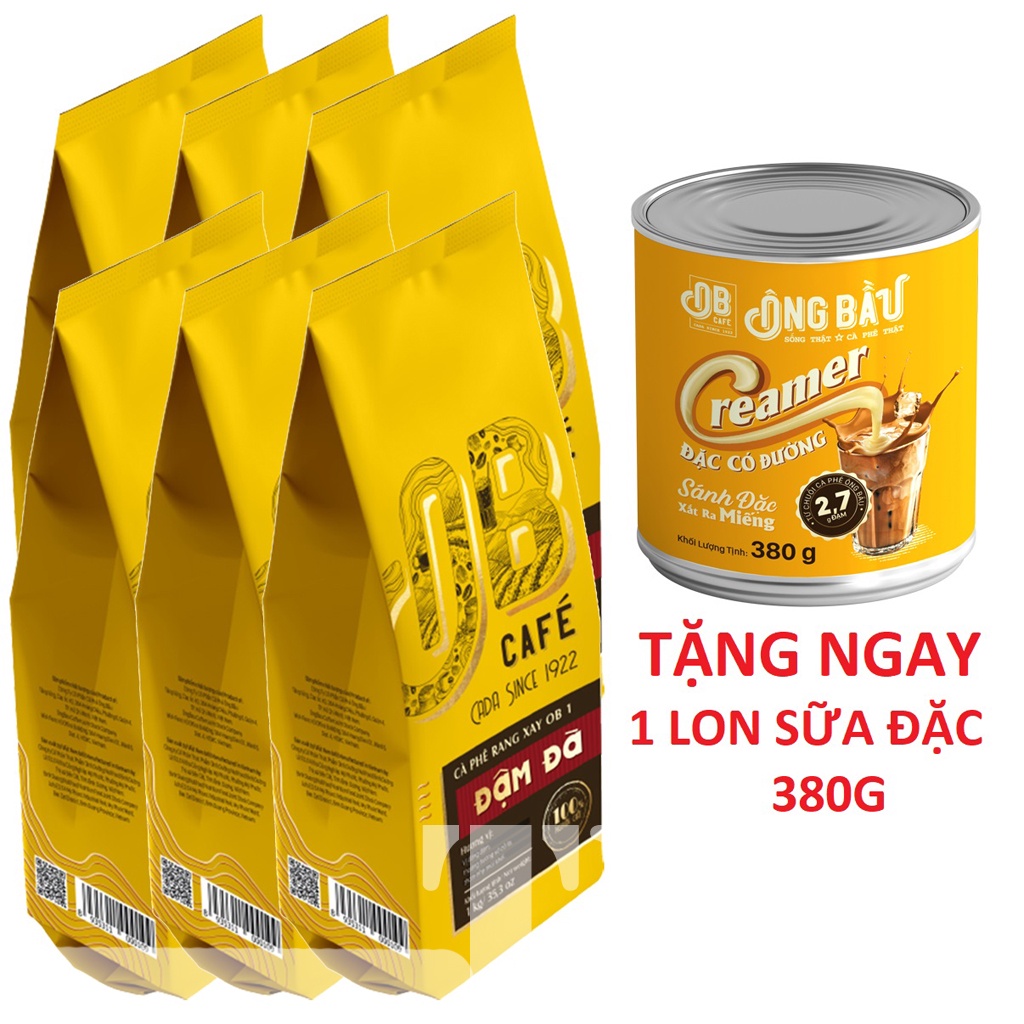 [6 TÚI]Cà Phê Rang Xay Ông Bầu Đậm Đà Túi 1kg, 6 TÚI, Cafe OB-TUH Store