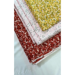Vải lụa nhật 100d hoa nhí - khổ 1m5, chất mềm mịn, co giãn nhẹ, thoáng mát, giá rẻ, lên váy đầm, đồ bộ