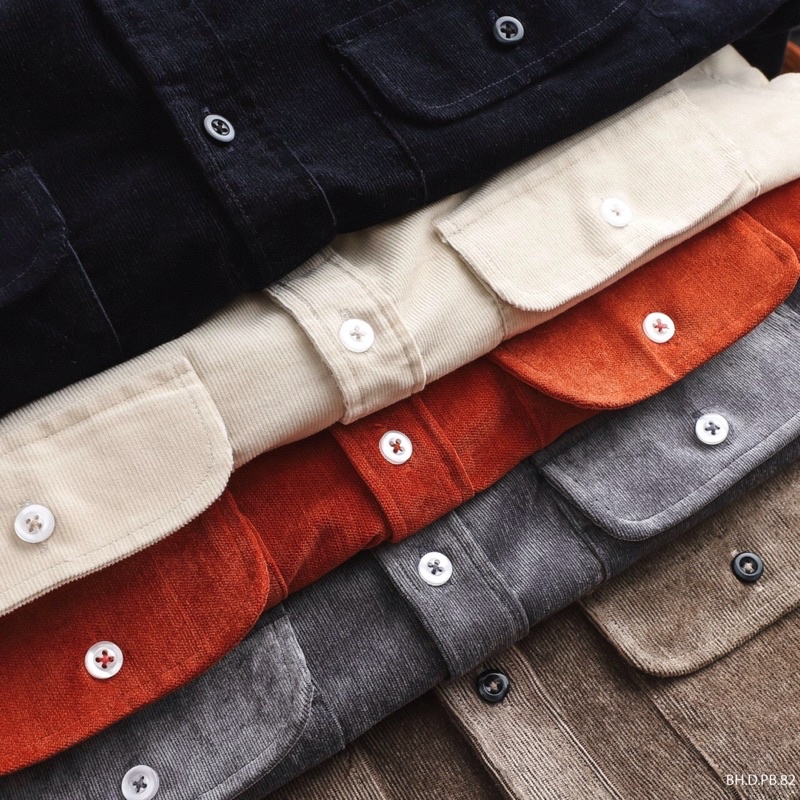 Áo sơmi nam dạ nhung màu cam loang | BigBuy360 - bigbuy360.vn