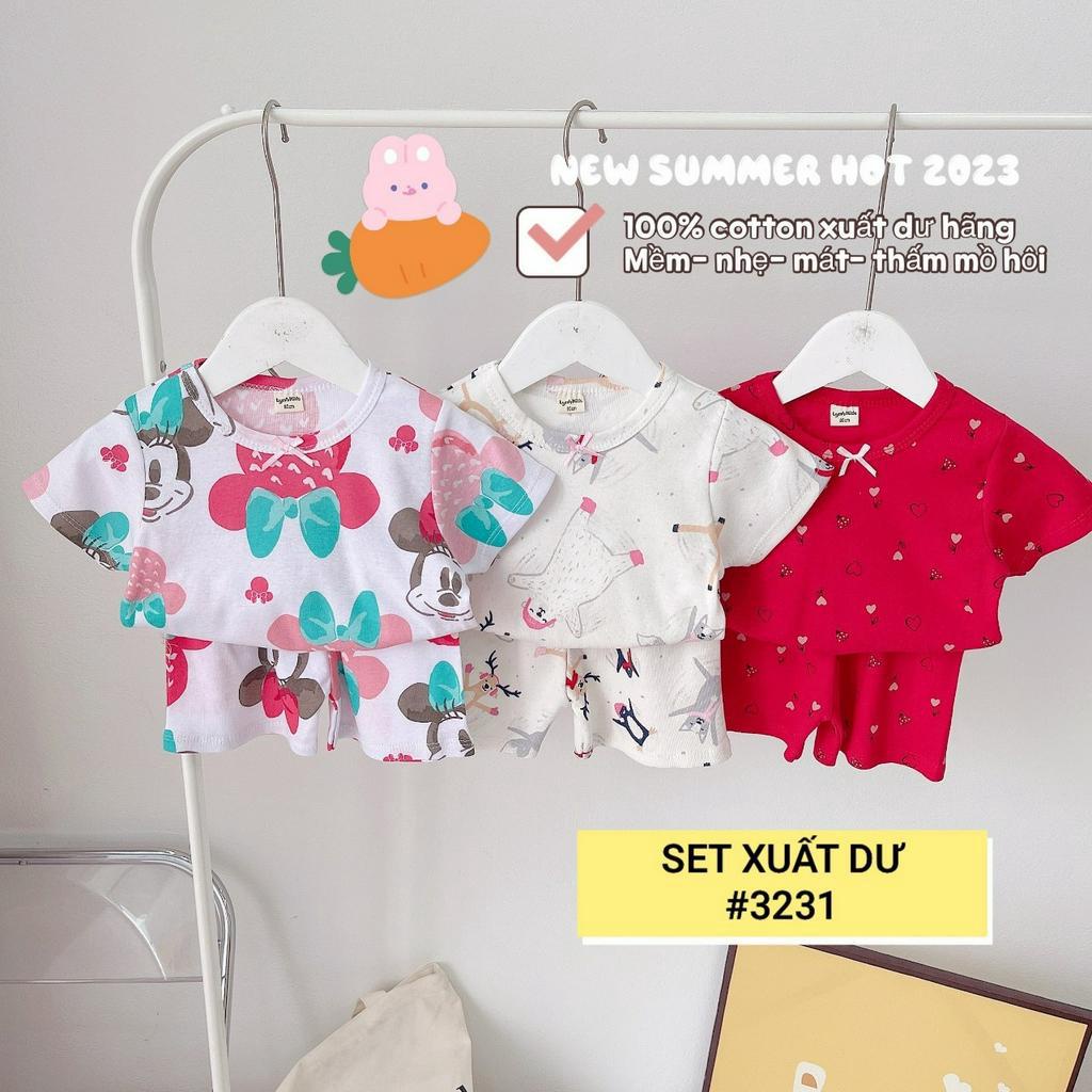 Bộ Ngắn Tay Quần Đùi TIENHOASHOP Cotton Bozip Xuất Dư Siêu Mềm Mịn Mát Cho Bé Gái - Bảng 2